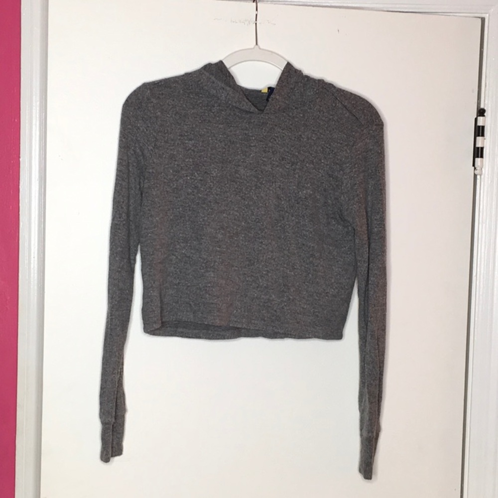 Gray cropped hoodie